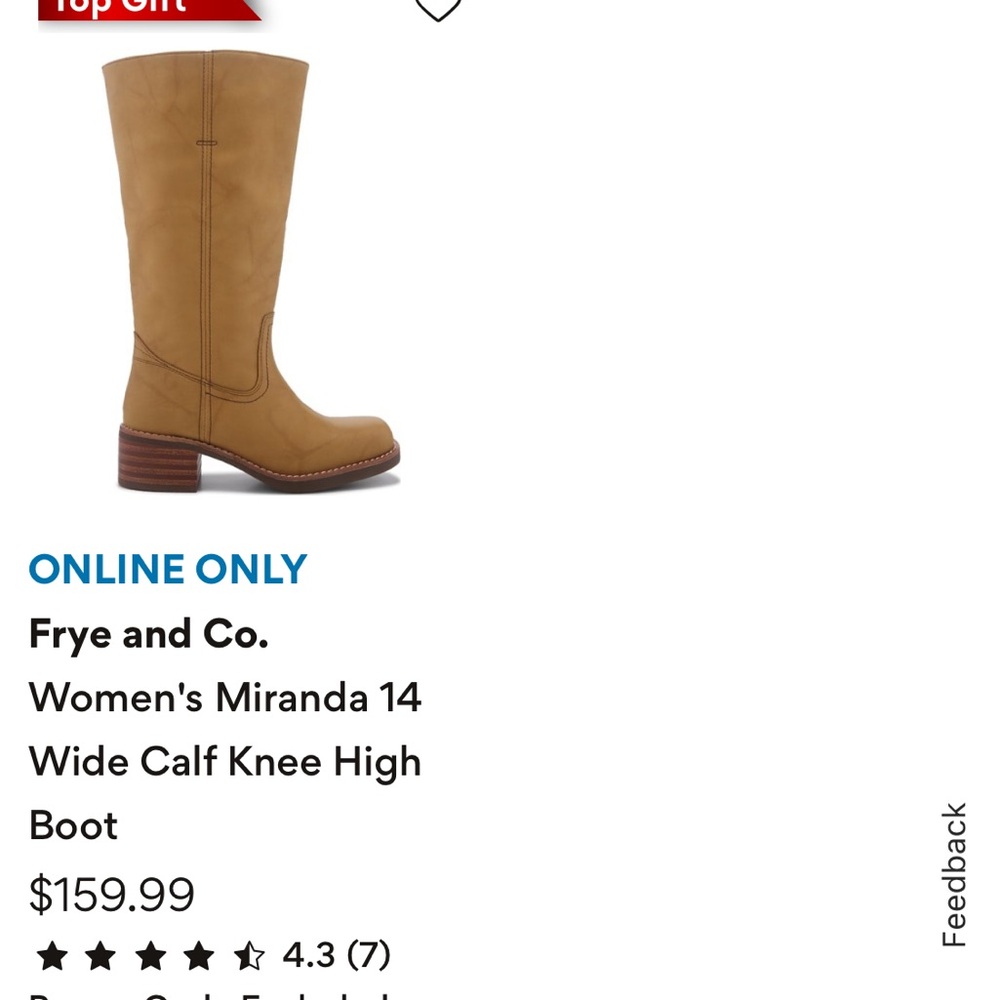 FRYE AND CO. Women's Miranda 14 Tan Heeled Boots